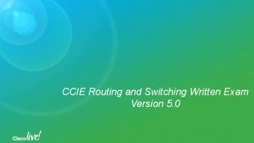 CCIE R&S Written Exam 400-101