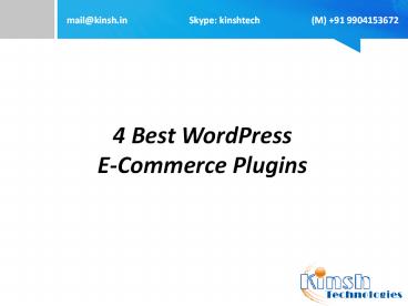 4 Best WordPress E-Commerce Plugins