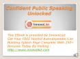 Confident Public Speaking Unlocked PowerPoint PPT Presentation