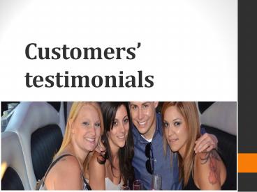 Customers’ testimonials