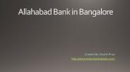 Allahabad Bank in Bangalore