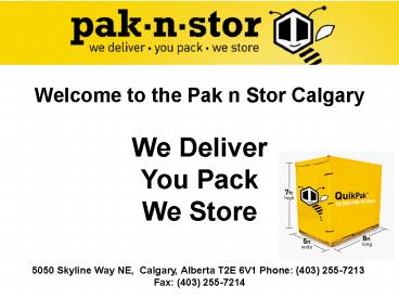 Best Storage Calgary- Pak-n-Stor