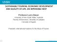 SUSTAINABLE TOURISM, ECONOMIC DEVELOPMENT AND QUALITY OF LIFE: AN IMPOSSIBLE MIX? PowerPoint PPT Presentation