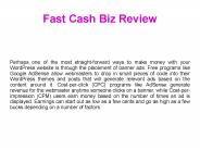 Fast Cash Biz Review