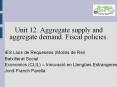 Unit 12. Aggregate supply and aggregate demand. Fiscal policies. PowerPoint PPT Presentation