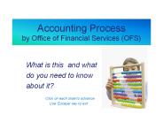 Accounting Process by Office of Financial Services (OFS)