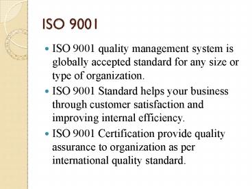 ISO 9001 certification