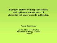 Sizing of district heating substations