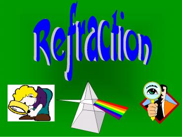 the change of direction of a ray of light