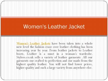 Women's Leather Jacket