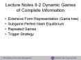 Lecture Notes II-2 Dynamic Games of Complete Information PowerPoint PPT Presentation