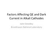 Factors Affecting QE and Dark Current in Alkali Cathodes