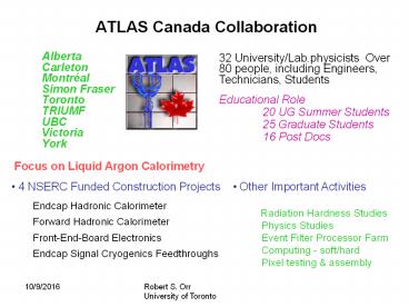 ATLAS Canada Collaboration