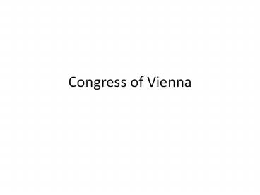 Congress of Vienna