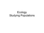 Ecology Studying Populations