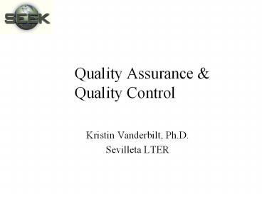 Quality Assurance