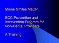 Maine Smiles Matter ECC Prevention and Intervention Program for Non-Dental Providers:  A Training PowerPoint PPT Presentation