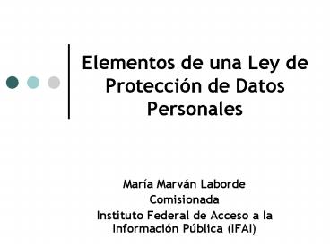 Elementos de una Ley de Protecci