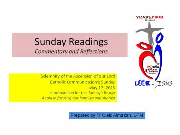 Sunday Readings Commentary and Reflections