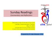 Sunday Readings Commentary and Reflections