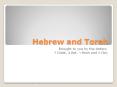 Hebrew and Torah PowerPoint PPT Presentation