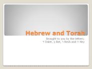 Hebrew and Torah