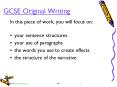 GCSE Original Writing PowerPoint PPT Presentation
