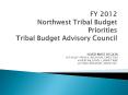 FY 2012 Northwest Tribal Budget Priorities Tribal Budget Advisory Council PowerPoint PPT Presentation