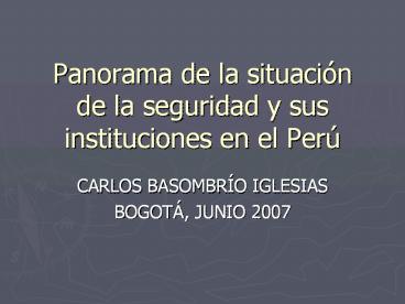 Panorama de la situaci