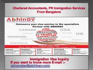 Chartered Accountants, PR Immigration Services From Bangalore