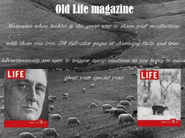 old life magazine