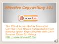 Effective Copywriting 101 PowerPoint PPT Presentation