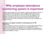 Why employee attendance monitoring system is important