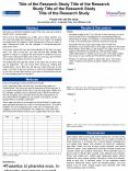 Title of the Research Study Title of the Research Study Title of the Research Study Title of the Research Study PowerPoint PPT Presentation