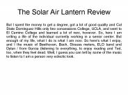 The Solar Air Lantern Review