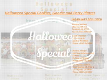 Halloween Special Cookies, Goodie and Party Platter
