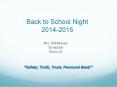 Back to School Night 2014-2015 PowerPoint PPT Presentation
