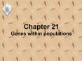 Chapter 21 Genes within populations PowerPoint PPT Presentation