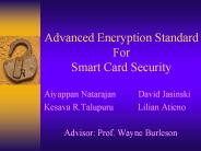 Advanced Encryption Standard For Smart Card Security