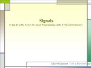Signals (Chap 10 in the book 