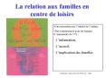 La relation aux familles en centre de loisirs PowerPoint PPT Presentation