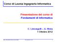 Corso di Laurea Ingegneria Informatica PowerPoint PPT Presentation