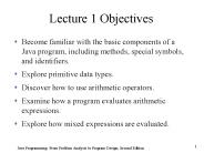 Lecture 1 Objectives