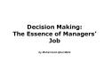 Decision Making: The Essence of Managers PowerPoint PPT Presentation