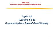 MVE 6030 The Good Society and its Educated Citizens