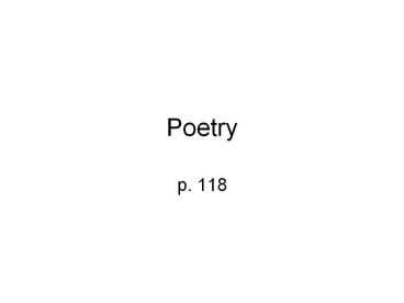 Poetry