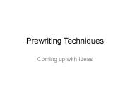 Prewriting Techniques