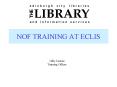 NOF TRAINING AT ECLIS PowerPoint PPT Presentation