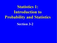 Statistics 1: Introduction to Probability and Statistics