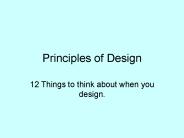 Principles of Design